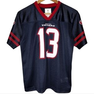 NWT NFL Team Kids Houston Texans Navy Red Short Sleeve Jersey Sz L